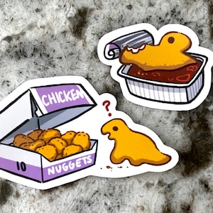 Dino Hühnernuggets-Aufkleber Set