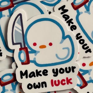 Make your own luck duck sticker | water bottle laptop sticker | journaling notebook sticker