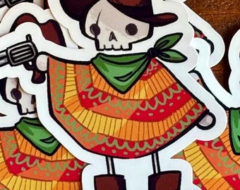Skeleton Cowboy sticker | water bottle laptop sticker | journaling notebook sticker