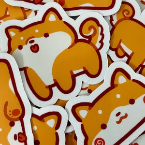 Shiba dog sticker bundle | water bottle laptop sticker | journaling notebook sticker