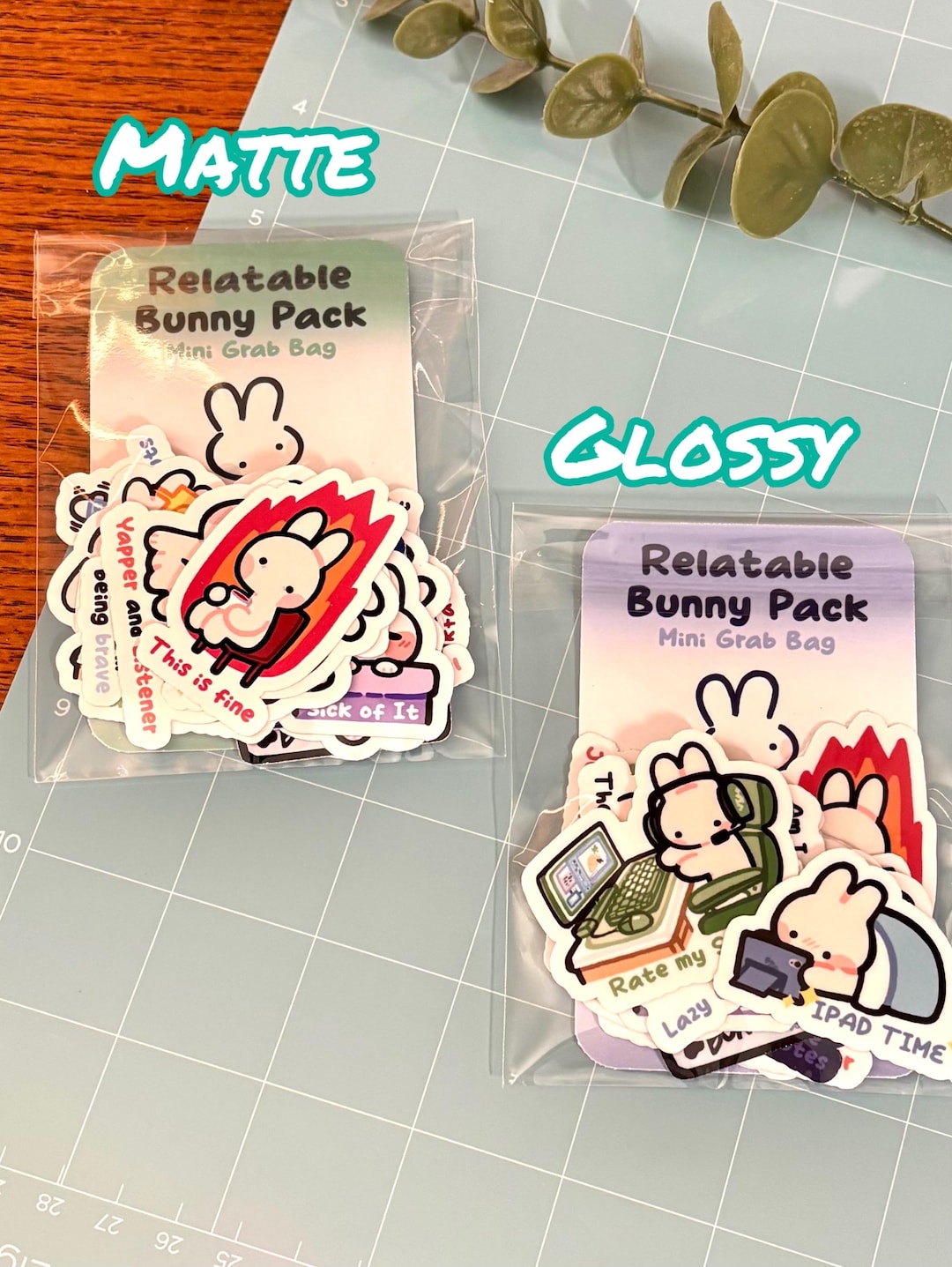 Relatible Sticker Simple Relatable Bunny Mini Grab Bag | 20 Matte Stickers | Laptop Sticker ...