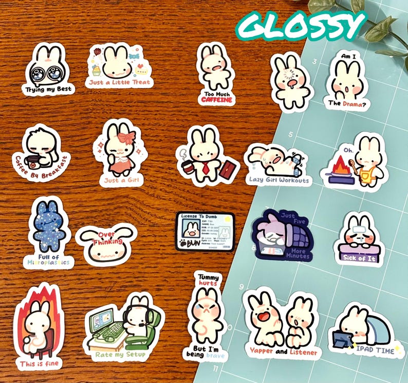 Robby Rabbit Label Sticker For Notebook Relatable Bunny Mini Grab Bag | 20 Matte Stickers | Laptop Sticker ...