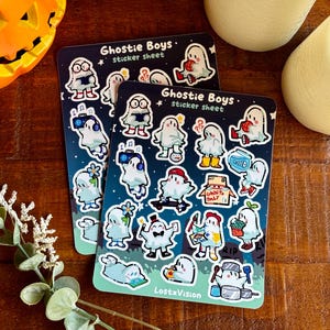 Ghostie Boys Sticker Sheet | water bottle laptop sticker | journaling notebook sticker