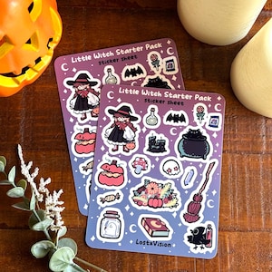 Little Witch Starter Pack Sticker Sheet | water bottle laptop sticker | journaling notebook sticker