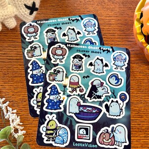 Halloween Ghost Party Sticker Sheet | water bottle laptop sticker | journaling notebook sticker