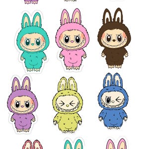Labubu Stickers | Cute Pop Mart Vinyl Stickers | Kawaii Character Waterproof Sticker Pack | Collectible Stickers for Journaling & Laptop