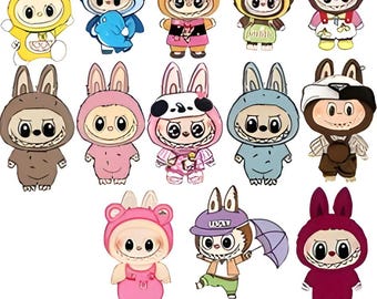 Labubu Designs SVG Bundle, Labubu Clipart, Labubu PNG, Cute Labubu Vector, Cartoon Character SVG, Cricut Cut Files, Digital Download, Labubu