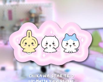Chiikawa Star Trio Sticker - Matte Vinyl Waterproof Decal