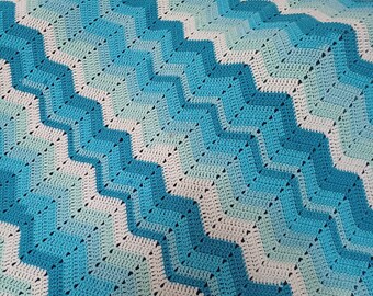 Modèle de couverture au crochet, modèle de couverture ondulé facile, couverture en zigzag, modèle de couverture pour bébé, modèle de couvre-lit au crochet, modèle de couverture PDF