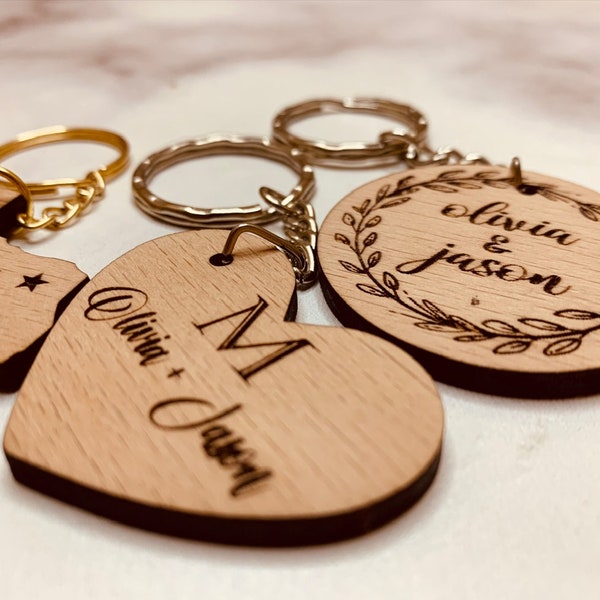 Personalized Wedding Favor KEYCHAIN Personalized Wooden Wedding favor Personalized Wedding Thank you Gifts Favors For Guests Rustic Wedding