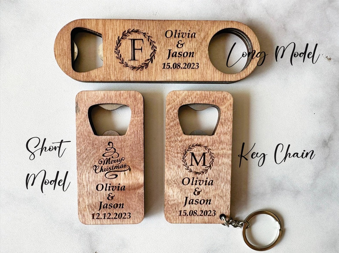 Bulk Engraved Custom Keychains Bottle Opener. Wedding Favors, Quinceanera,  Bridal Baby Shower, Beer Openers. Personalized Keychains Reunion 