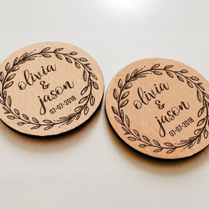 100 pcs personalized wedding guest magnet , wooden magnet , personalized wedding favor custom wedding favors, custom magnet  custom wedding