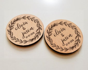 100 pcs personalized wedding guest magnet , wooden magnet , personalized wedding favor custom wedding favors, custom magnet  custom wedding