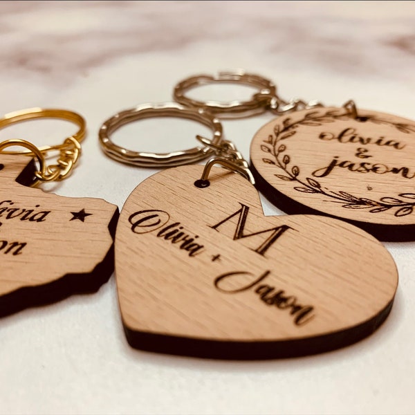 Bulk Christmas Keychain favors  For Guests  Mini Wedding Key Chain Favors | Personalized Key Chain | Wood Gift For Guest | Rustic Favors
