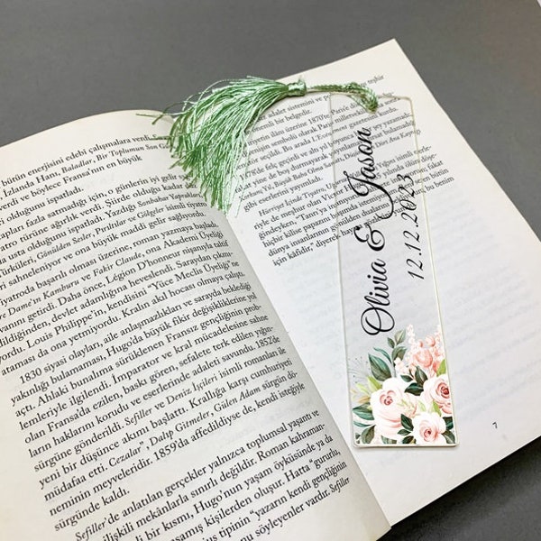 Wedding Thank You Favor Bookmarks, Customizable Bridal Shower Gift, Anniversary Party Keepsake, Personalized Engagement Party Souvenir