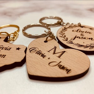 Personalized Wedding Favor KEYCHAIN Personalized Wooden Wedding favor Personalized Wedding Thank you Gifts Favors For Guests Rustic Wedding