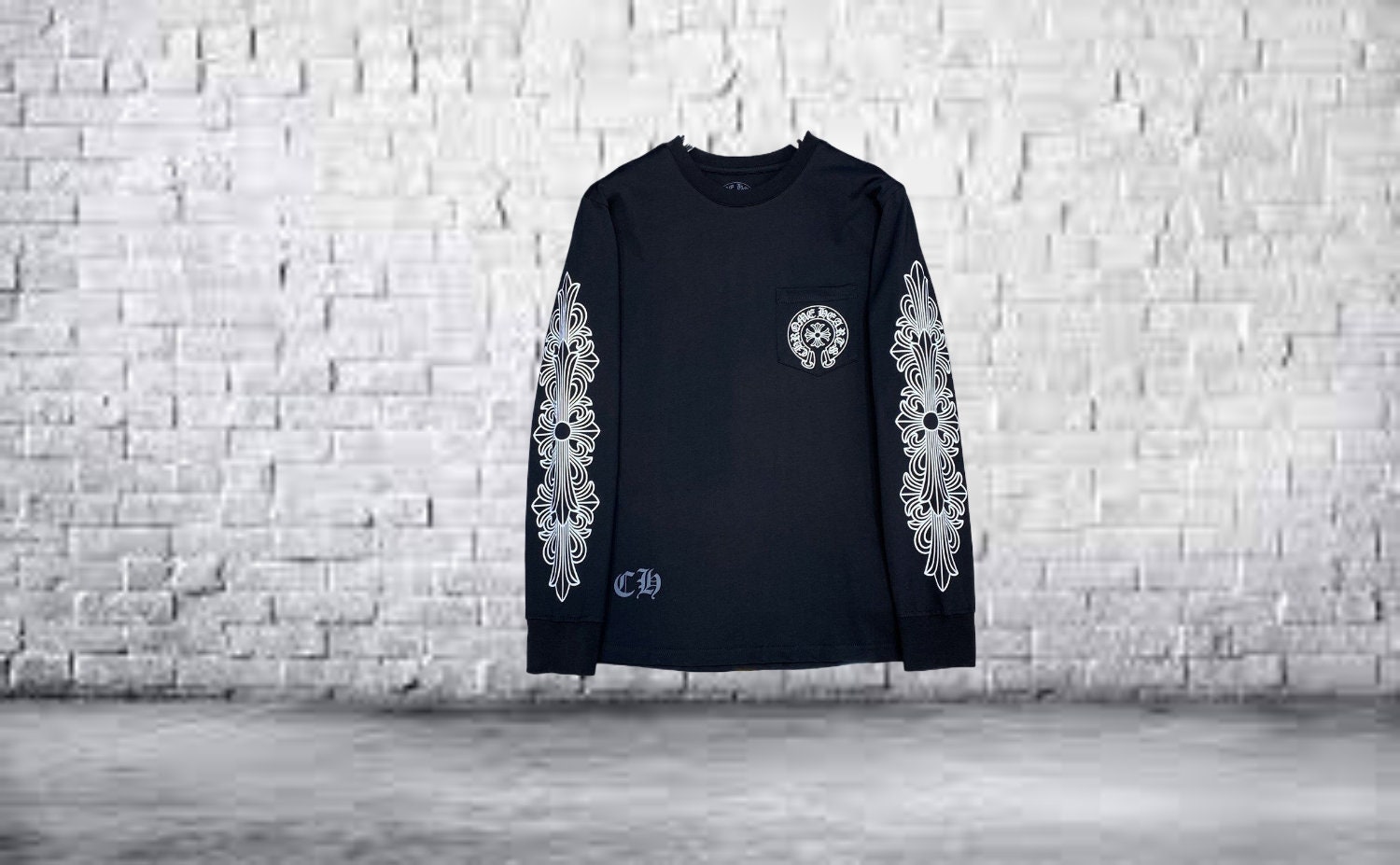 Chrome Hearts Long Sleeve Cross Men's Women's Unisex Tee Spring Winter T- shirt Hoodie Outfit in 2023