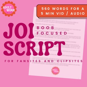 JOI Script  (Boob Focused) for Video / Sexting / Audio for Onlyfans, Fansly, LoyalFans, ManyVids, Clips4Sale, IWantClips etc.