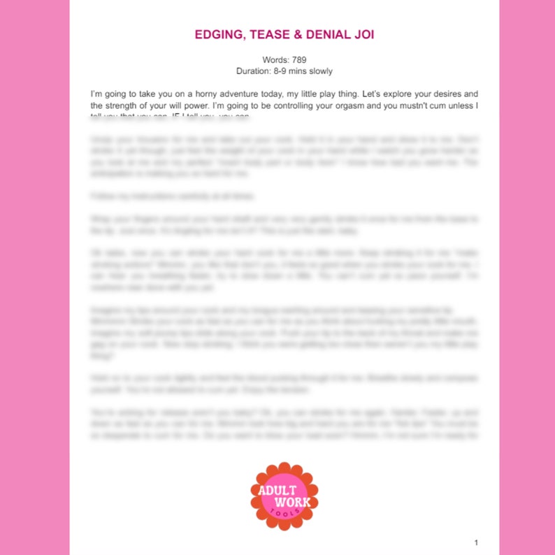JOI Onlyfans Script (edging Tease Denial) for Video, Sexting, Audio for ...