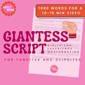 Guion de juego de rol GFE con giganta, sexting, audio, vídeo (descarga digital)