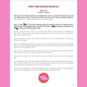 Pegging First Time Femdom Script for Video (Digital Download) image 4