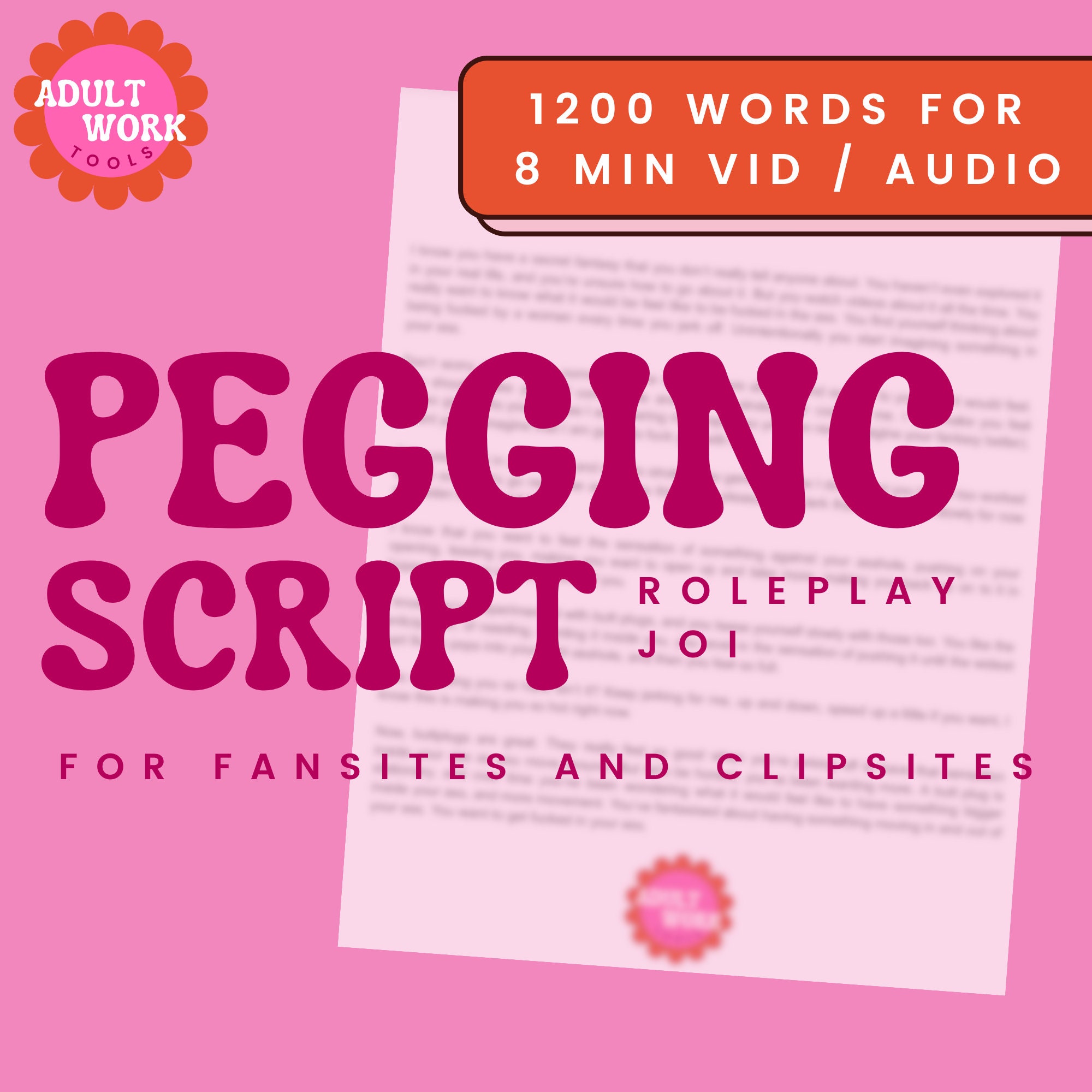 1200 Script Pegging Roleplay JOI Script, 1200 Words (digital Download) - Etsy