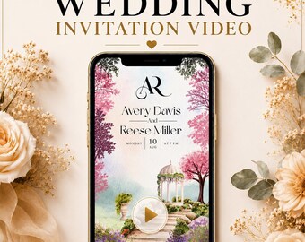 Animated Wedding Invitation Video, Personalized Digital Wedding Invite, Custom Mobile Invitation, Save the Date