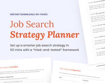 Job Search Strategy Planner, Job Search Planner, Printable Career Workbook - Job Search Strategy, Download PDF | GoodNotes, Notability