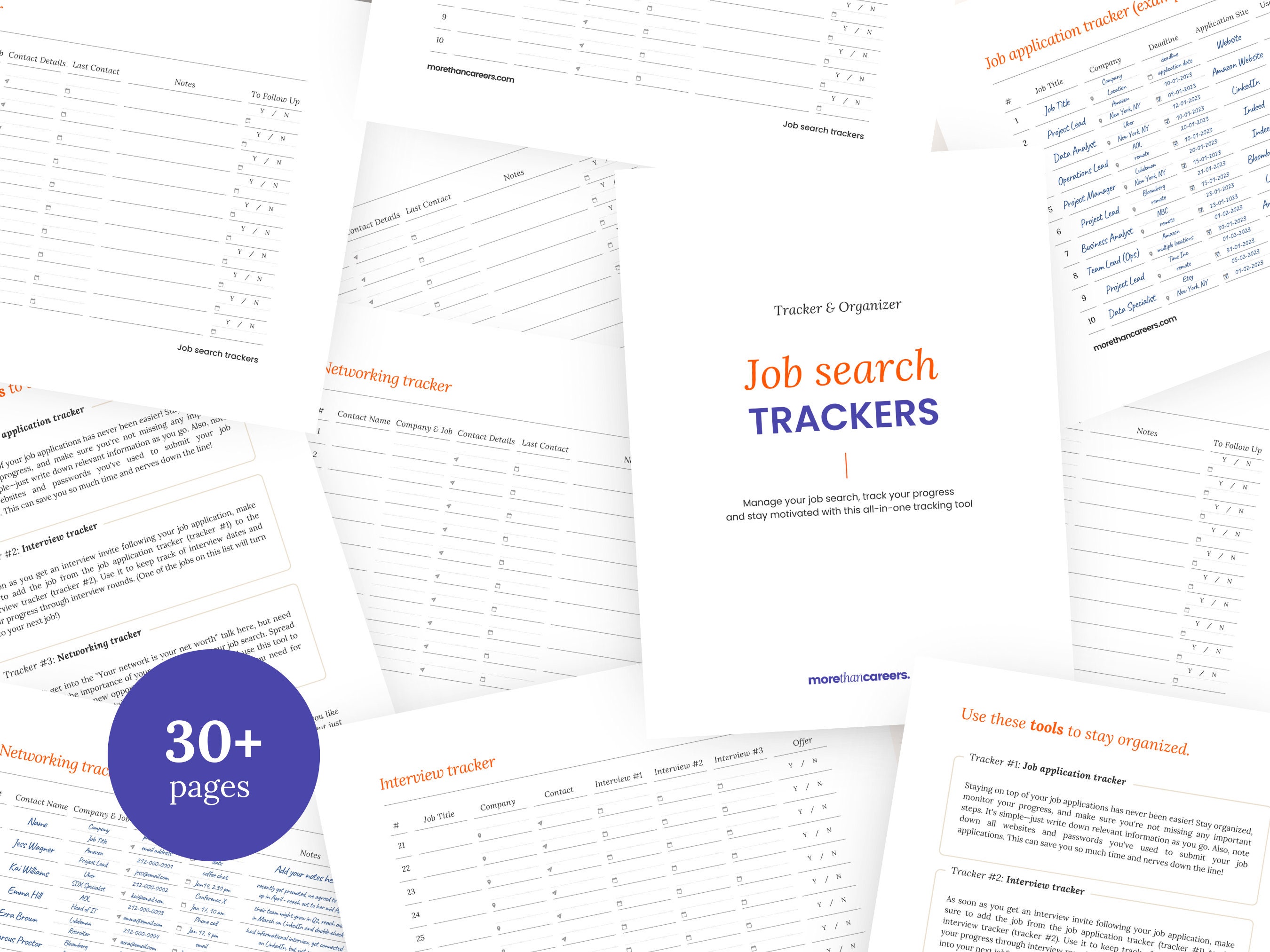 Job Search Tracker, Printable Trackers Job Application Tracker, Interview Tracker Networking ...