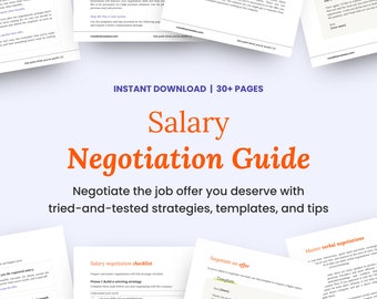 Salary Negotiation Guide, Job Offer Negotiation Strategy + Email Templates and Scripts, Career Workbook for Salary Negotiation