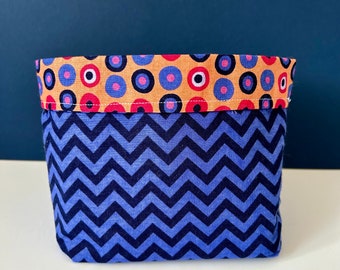 Fabric Basket Purple and Orange