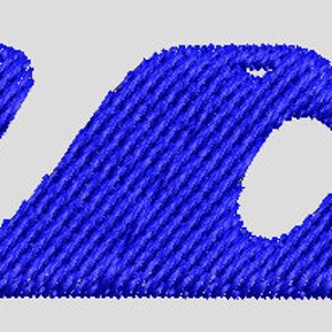 May include: A blue embroidered patch featuring a stylised eagle design. The eagle has three wings and a curved beak.