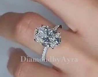 3 CT Oval Cut Moissanite Engagement Ring Oval Cut Solitaire Diamond Wedding Ring14K Solid Gold Ring Anniversary Gift Promise Ring For Women