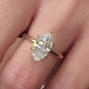 2.5 CT Marquise Cut Moissanite Diamond Engagement Ring 14K Gold Marquise Cut Solitaire Wedding Ring Promise Ring For Her Anniversary Gift