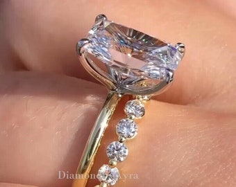 3 CT Radiant Cut Moissanite Engagement Diamond Ring Bridal Set Gift For Her Wedding band Promise Ring For Her Anniversary Ring Set For Gift
