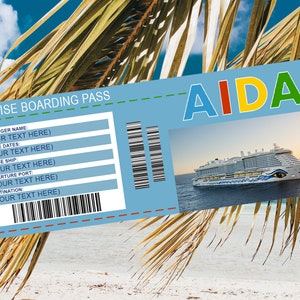 AIDA Cruises CUSTOMIZE Boarding Pass as Gift / als Geschenk! >> Digital
