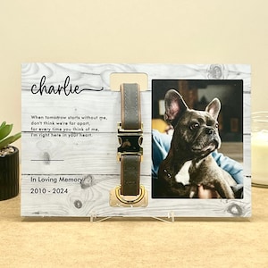 Memorial Pet Collar Frame, Pets Photo Print, Cat Loss Gifts, Loss of Dog, Pet Collar Holder, Bereavement Gift, Memorial Standing Frame