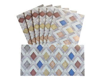 Pack of 10 Elegant Design Colorful Printed Shagun Cash Envelopes with Golden Foil Printing for gifting money on special occasions