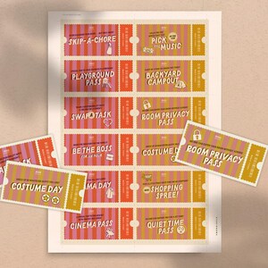 Printable Kids Reward At Home Perks Coupons Kid Chore Reward Tickets Reward System Coupon Templates Good Kids Behavior Rewards Chore Coupons