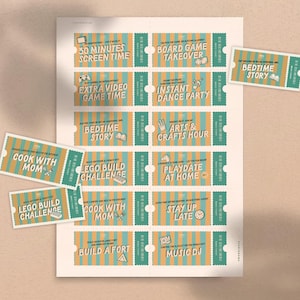 Printable Kids Reward At Home Fun Coupons Kid Chore Reward Tickets Reward System Coupon Templates Good Kids Behavior Rewards Chore Coupons
