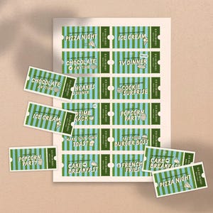 Printable Kids Reward Food & Treats Coupons Kid Chore Reward Tickets Reward System Coupon Templates Good Kids Behavior Rewards Chore Coupons