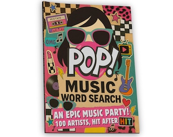 Personalized Pop Music Word Search Book • Custom Name Gift • 100 Music Puzzles from Pre-MTV Icons to TikTok Hits • Large Print for Adults