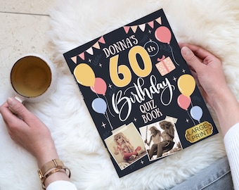 NAME 60th Birthday Quiz Book Large Print in Color - Turning 60 Humor and Mixed Puzzles for Adults Born in the 1960s