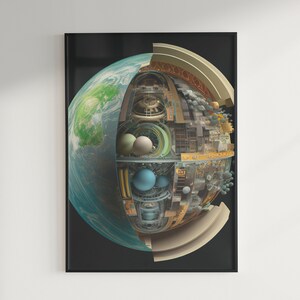 Planet Cutaway 1 | AI Art | Digital Art | Wall Art | Digital Download | AI Assisted Art | Midjourney Art | Home Decor | Unique Abstract