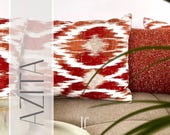 AZITA Dekokissen | Ethno Kissen mit Rautenmuster | Orientalischer Boho Stil | Vegan & mit Füllung | Rost Kupfer Taupe | Baumwolle