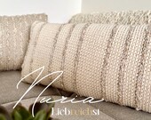 NURIA Häkelkissen | Gehäkeltes Unikat Boho | Vegan & Handgemacht | Creme Deko Kissen | Boho Wohnzimmer | recycelte Baumwolle