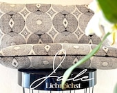 JALE Dekokissen | Jacquard-Dekokissen mit orientalischem Muster | Rautenmuster | Creme & Anthrazit | Handgemacht | Vegan | Unikat