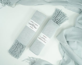 Light Gray Wedding Shawls, Wedding Favors for Guests, Pashminas in Bulk, Pashmina Shawl Wedding, Pashmina Scarf, Personalized Wedding Favors