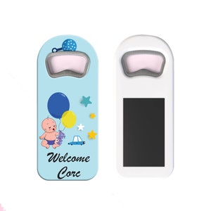 Personalized Favors - Baby Shower Bottle Opener Magnet, Personalized Bottle Opener Magnet For Baby Shower Favors or 1st Birthday Gifts