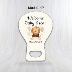 Personalized Favors - Baby Shower Bottle Opener Magnet, Personalized Bottle Opener Magnet For Baby Shower Favors or 1st Birthday Gifts
